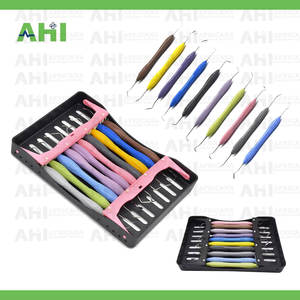 Kit d'instruments dentaires manuels en composite d'amalgame plastique, 10 pièces, avec spatules et scaler à manche en silicone, certifié CE Classe I - Product Image 2