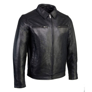 Street Wear Adult <b>Men</b> <b>Leather</b> <b>Jacket</b> New Design <b>Men</b> <b>Leather</b> <b>Jacket</b> Solid Color <b>Men</b> <b>Leather</b> <b>Jacket</b> - Product Image 2