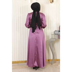 ชุดราตรีทรงเอไลน์ผ้าซาตินประดับด้วยคริสตัลรูปดอกกุหลาบ ไซส์ XS ยาวลากพื้น สำหรับงานแต่งงาน-MSW19901-5 - Product Image 4