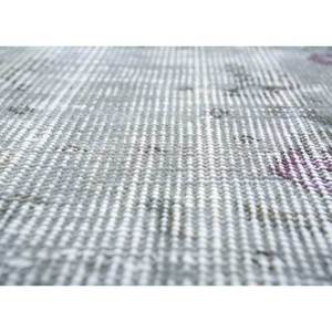 Tapis en laine noué à la main gris et noir vintage, motif floral-abstrait, rectangulaire, pour salon, moquette moelleuse pour la maison, couloir - Pae-1628 - Product Image 3