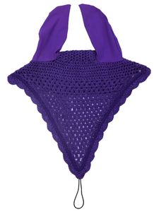 Ear <b>Net</b> <b>Fly</b> Veil Ear Bonnet Hood <b>Net</b> Cotton Horse <b>Fly</b> Ear Cap Equestrian Product Colour Purple - Product Image 2