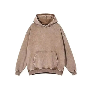 Services OEM de logo personnalisé Sweats à capuche vintage poids lourd délavés à l'acide Vêtements pour hommes Ecusson de broderie Sweats à capuche délavés à l'acide - Product Image 1