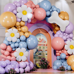 Kit de décoration de fête d'anniversaire Daisy Garden : <span class=keywords><strong>Mur</strong></span> de fleurs, ballons ronds, bouquet, guirlande et arche - Product Image 3
