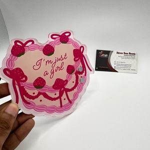 Derniers carreaux de cils durables, je suis juste une fille Tuiles de pinces à cils en acrylique personnalisées Tuiles d'extension de cils gâteau aux fraises - Product Image 6