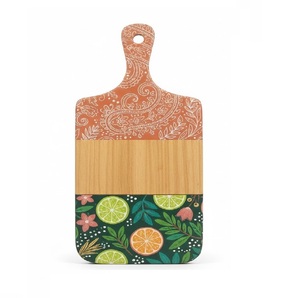 Tabla de Cortar de Madera de Mango con Diseño de Esmalte Hecho a Mano, Tabla de Picar de Madera para Utensilios de Cocina para Verduras - Product Image 1