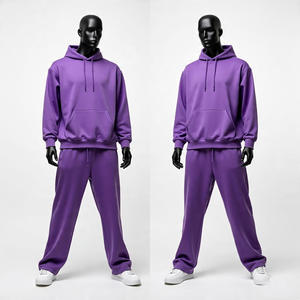 Chándal con capucha hecho a medida, pantalones de entrenamiento de alta elasticidad de calidad superior y chaqueta con capucha, conjunto de chándal de peso pesado tejido para hombre - Product Image 5