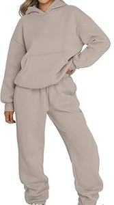 Chándal con capucha de Invierno para mujer, conjuntos de lana personalizados con patrón impreso, pantalones de chándal rojos ligeros transpirables - Product Image 6