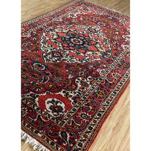 Tapis en laine noués à la main Aalam grande surface, rouge et orange, avec motifs abstraits et rectangulaires à médaillon pour la maison - Patk-16 - Product Image 2