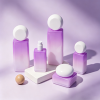 Vente en gros d'emballages cosmétiques en verre dégradé vides, contenants cosmétiques de luxe ombrés de 30 ml et 50 g, flacons de lotion non remplis