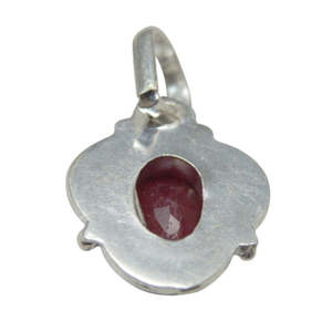 ARIHANT GEMS Pendentif en argent avec rubis naturel certifié 3.25 Ratti, pierre précieuse en corindon teinté pour l'astrologie - Product Image 3