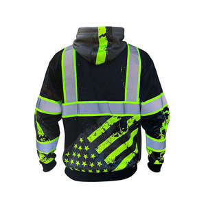 Ropa de trabajo, diseño personalizado, Sudadera con capucha de alta visibilidad de seguridad fabricada por Pakistán, sudaderas con capucha de seguridad hechas de poliéster transpirable para hombres - Product Image 2