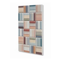 Carrelage mural décoratif en céramique 20 x 30 cm, motif rayures pastel, carrelage en céramique multicolore à rayures
