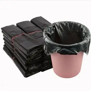 Factory 50 PCS Handle HDPE Portable Garbage Bag Thickened Disposable Plastic Trash Bags Waste Bin Rubbish Bags 1 Dozen