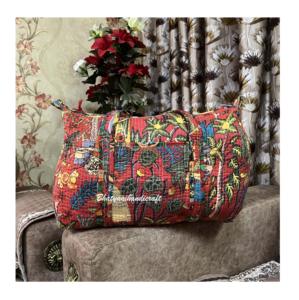 Sac polochon en coton de luxe fait à la main grand style indien fermeture à glissière polyvalente personnalisée pour le sport voyage salle de sport utilisation en extérieur - Product Image 2