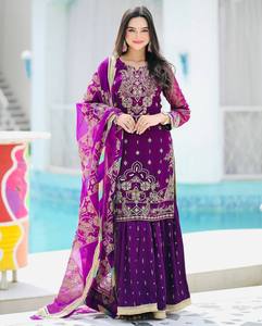 Conjunto de Top, Pantalón Palazzo y Dupatta para Niñas, Diseño Nuevo de Tennecy, Listo para Usar, Sin Arrugas, Secado Rápido - Product Image 1