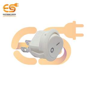 KCD1 T125 6A 250V AC Petit plastique rond blanc couleur 2 broches SPST Interrupteur à bascule - Product Image 4