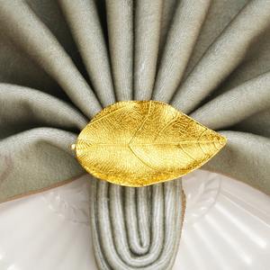 Anillo para Servilletas con Forma de Hoja Dorada, Ideal para Decoración de Mesa, Bodas, Cenas y Uso Diario, Venta al por Mayor desde India - Product Image 5