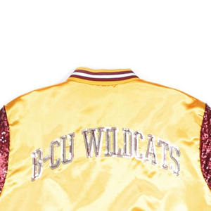 Haute qualité hommes Satin Varsity veste col montant Satin Baseball hiver Senior blanc Satin Varsity veste pour hommes - Product Image 5