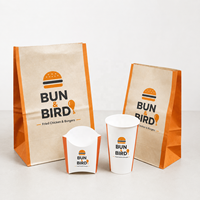 Boîte d'emballage en papier kraft de style dessin animé pour hamburgers personnalisés, poulet frit coréen, à emporter, pour repas rapides