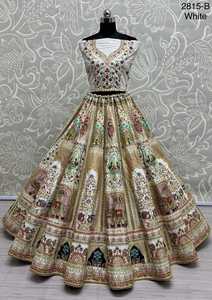 Hermoso traje de diseñador seda Lehenga Choli & Dupatta con bordado Dori Zari hilo lentejuelas parche diamante Trabajo Mujer moda - Product Image 5