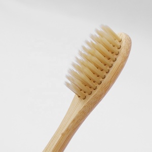 Brosse à dents réutilisable pour adultes, biodégradable, poils souples beiges, pour les fournitures de toilette d'hôtel, emballage personnalisé - Product Image 3