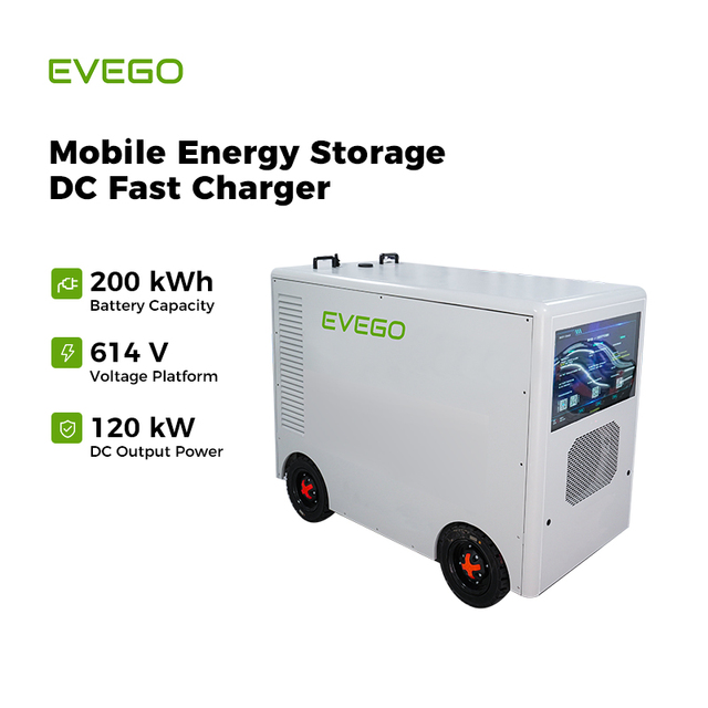 EVEGO Home & Commercial Use 5-10s Soft Start 100kWh DC Mobile EV Charger with Energy Storage Road Rescue Portable Power Station