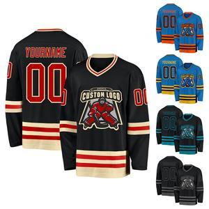 Uniformes de trabajo de manga larga para hombre de hockey sobre hielo personalizados de alta calidad con logotipo personalizado y bordado por sublimación OEM y ODM - Product Image 1
