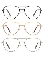 Gafas de Lectura Retro Premium de Fábrica, Unisex, Modernas, Cuadradas, con Bloqueo de Luz Azul, Montura Metálica para Computadora