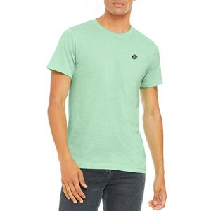 T-shirt à manches courtes en coton vert menthe pour homme, col rond, uni, base pour streetwear, impression de logo graphique, fabrication OEM - Product Image 1