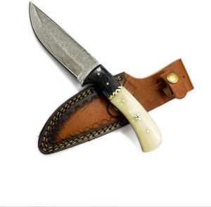 Couteau de chasse et de camping artisanal de qualité industrielle en Damas avec étui en cuir, multifonctionnel, garantie de 3 ans, support OEM - Product Image 1