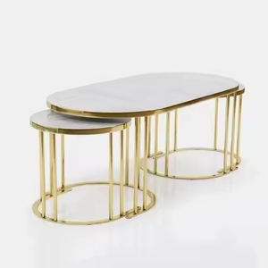 Mesa de centro con estilo moderno, muebles funcionales para el hogar, oficina, Villa, sala de Estar, comedor, vidrio, Metal, acero, bambú, MDF, elegante - Product Image 1