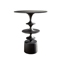 Table basse en aluminium noir mat, design moderne unique fait main, meubles de salon pour la maison, l'hôtel, la décoration de restaurant