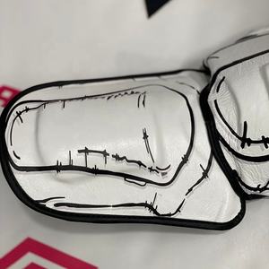 Protège-tibias de boxe et de Muay Thai personnalisés entièrement imprimés pour la vente en gros, équipement d'entraînement professionnel de kickboxing en cuir véritable - Product Image 5