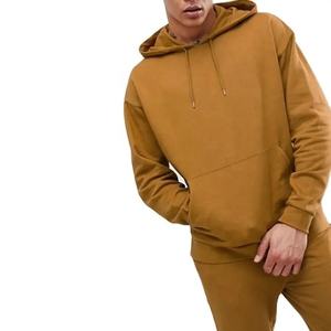 En gros, Survêtement de jogging pour homme en coton uni, grammage lourd, respirant, coupe classique, avec logo personnalisé, comprenant un sweat à capuche en soie et des détails en satin - Product Image 4