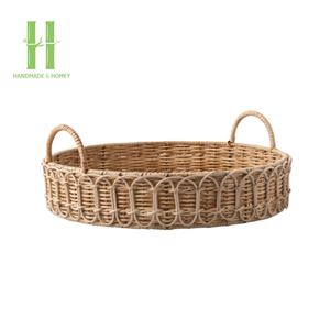 New Design Handcrafted Natural Rattan <b>Basket</b> <b>Trays</b> Wholesale Wicker Charger Plate Serving <b>Trays</b> OEM Handmade From Vietnam - Product Image 2