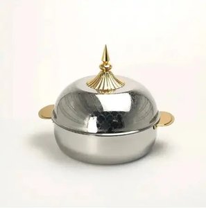 White Coated Stainless Steel <b>Casserole</b> Food Serving Hotpot <b>Dish</b> <b>With</b> <b>Lid</b> Take Away Food Warmer Container Insulated <b>Dish</b> - Product Image 3