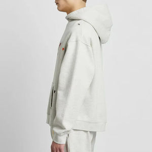 Sweat à capuche oversize pour homme 100 % coton, personnalisable avec logo, coupe décontractée, épais et résistant - Product Image 2