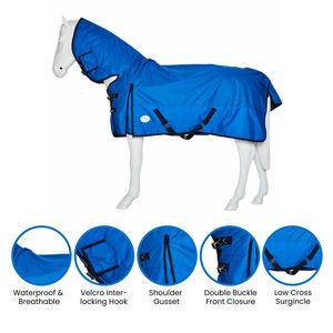 Poids lourd 350g Full Neck Winter Riding Combo Tapis de participation imperméable pour chevaux - Product Image 4