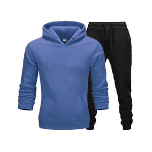 Hot Selling <b>Men's</b> Comfortable 100% Cotton Tracksuit Breathable Cotton Fleece Pullover <b>Hoodie</b> <b>Black</b> Pant Set Plus Size Autumn - Product Image 5