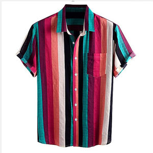 Nuevas camisas casuales sublimadas para hombres con forro de algodón estampado al aire libre camisas casuales de manga corta para hombres de alta calidad - Product Image 3