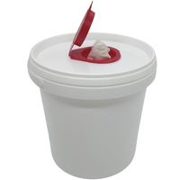 Dispenser Ember Plastik Kosong untuk Tisu Basah 1200 ml 40 oz Bulat dengan Tutup Anti Curang untuk Kemasan Tisu Basah Logo Kustom Dicetak