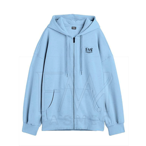 Sweat à capuche à col roulé 100% coton pour femmes maillot chaud uni hiver avec fermeture à glissière patchs personnalisés et logo avant de Sialkot - Product Image 1