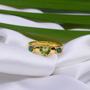 Dainty tarnish ฟรี18K ชุบทองสแตนเลสเครื่องประดับออกแบบ zircon CZ แหวนอัญมณีสำหรับผู้หญิง - Product Image 4