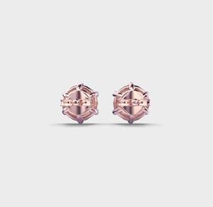 Boucles d'oreilles solitaires en diamant de laboratoire taille ronde, or rose/blanc/jaune 14 carats - Product Image 6