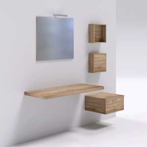 Manches noce sospeso in laminato Mensolone per bagno mobile pensile con lavabi - Product Image 3