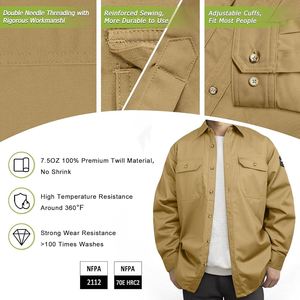 Camisas de trabajo de soldadura para hombres Fr ignífugos soldador ropa 100% algodón Frc resistente al fuego camisas de manga larga occidentales - Product Image 6