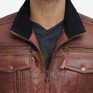 Veste en cuir pour homme respirante et chaude pour l'hiver, vêtement décontracté pour homme, veste en cuir à prix raisonnable - Product Image 5