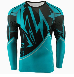 Premium Quality OEM Rash Guard Men Sublimation Printed Spandex Gym Fitness Rash Guard <b>Compression</b> <b>Shirts</b> - Product Image 3