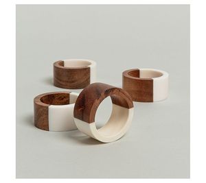 Porte-serviettes en bois artisanal pour la décoration de table, porte-serviettes rustique moderne pour la salle à manger, les mariages et les réceptions - Product Image 5