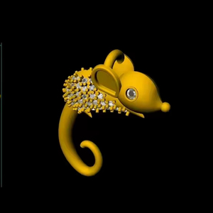 Abalorio de ratón de Plata de Ley 925 auténtica, tamaño L 22 mm X w 17,6mm para un hermoso regalo - Product Image 1